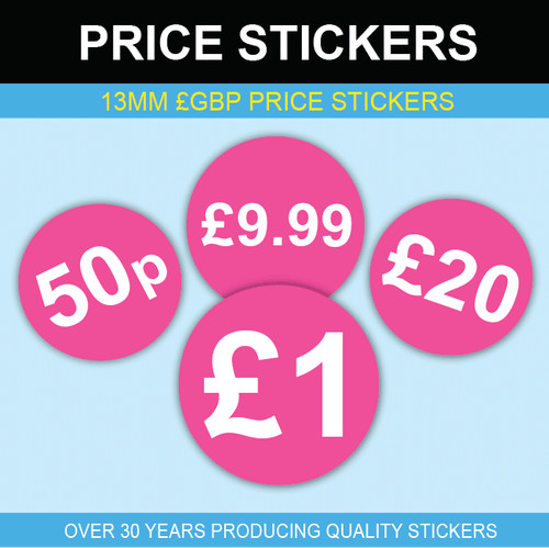Pink price stickers - pink,