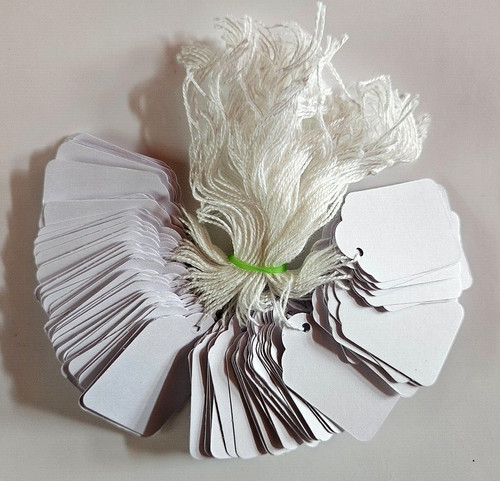 100 white strung - white, retail