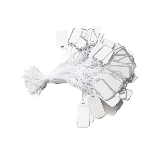 100 white swing - tags, silver