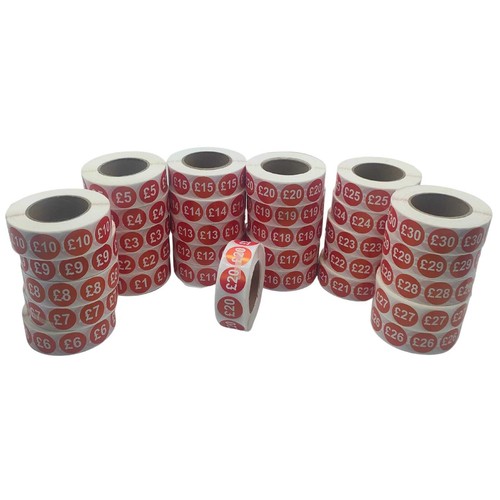1000 red price stickers - 1000,